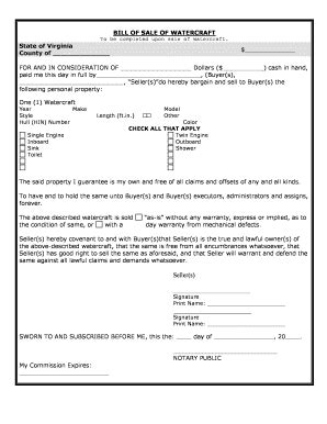 Fillable Online bill sale form va Fax Email Print - pdfFiller