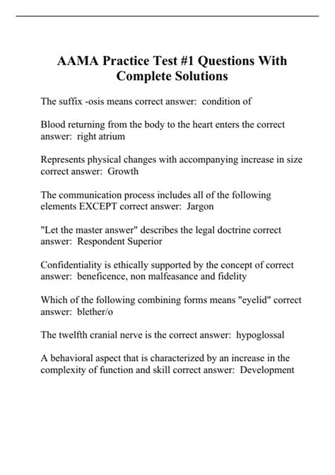 AAMA Practice Test #1 Questions With Complete Solutions - AAMA - Stuvia US