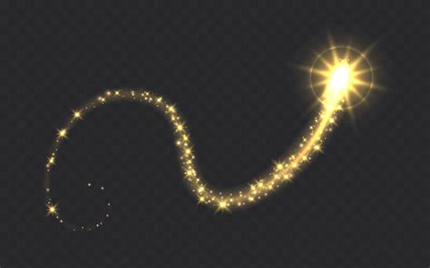 Glowing magic swirl, golden light trail effect with sparkles. 15276401 ...