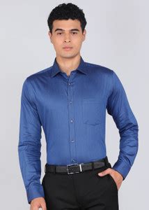 PARK AVENUE Men Solid Formal Dark Blue Shirt - Buy PARK AVENUE Men ...