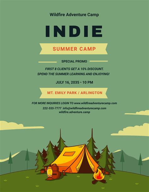 Free Summer Camp Flyer Templates, Editable and Printable
