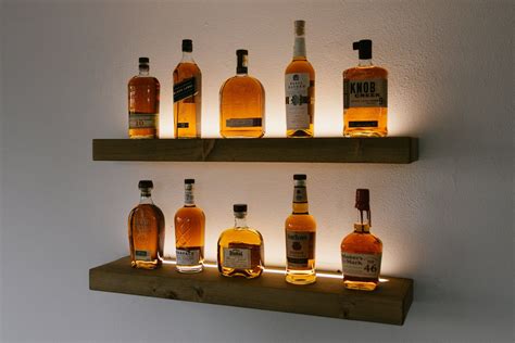 Knotty Pine LED Floating Shelf - Rustic | Led shelf lighting, Diy home ...