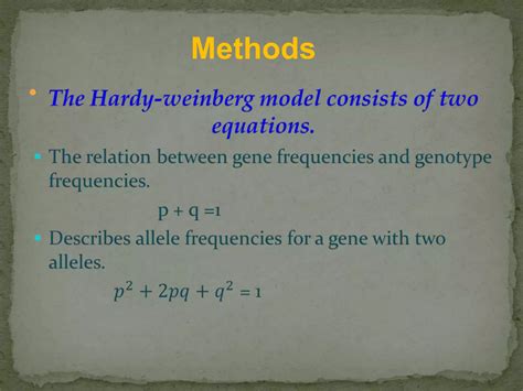 Population genetics-hardy weinberg equilibrium and non random matting | PPT