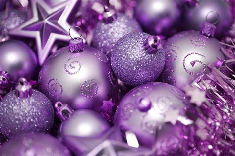 Purple Christmas Ornaments Images