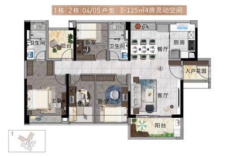 越秀琶洲南TOD建面约125平户型4室2厅2卫1厨125.00㎡-广州房天下
