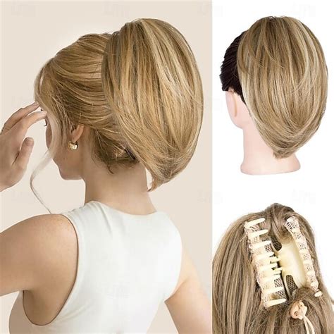 Clip on Ponytails for Women - 10 Inch Short Ponytail Extension ...