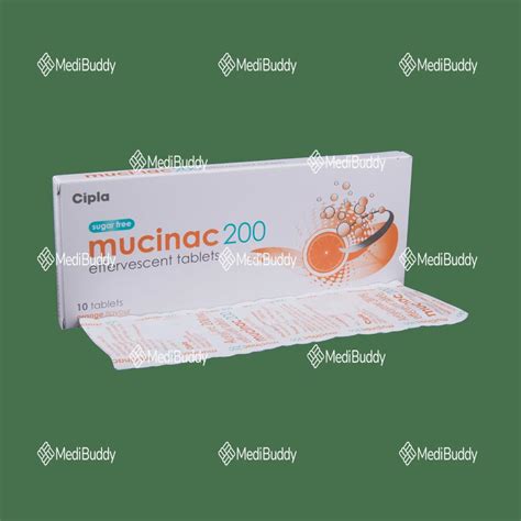 Mucinac 200 Effervescent Tablet Sugar Free: Price, Uses, Side Effects ...