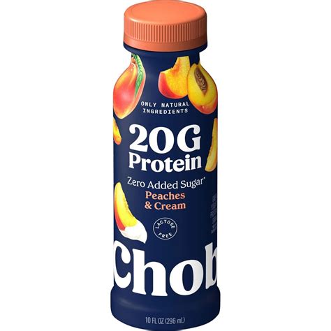 Chobani 20G Protein Zero Sugar Added Yogurt Drink - Peaches & Cream ...