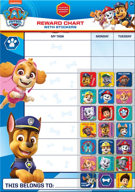 PAW Patrol Reward Chart | Paper Projects