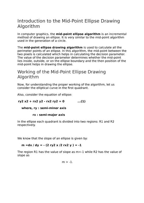 Ellipse Algorithm - I hope this may help you. - Introduction to the Mid ...