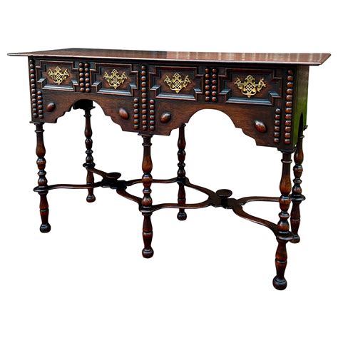 Antique English Table Hall Entry Console Sofa Table Oak William and ...