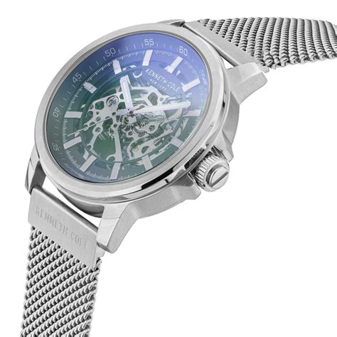 Buy Online Kenneth Cole Automatic Grey Dial Leather Strap Watch for Men ...