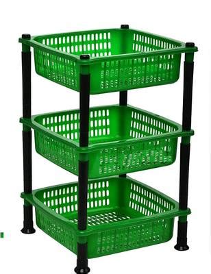 DharmikEn Fruits/Vegetables Kitchen Rack Plastic 3 layer vegetable ...