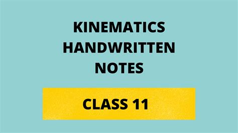 [PDF] Kinematics Handwritten notes For JEE , NEET , Class 11 Physics