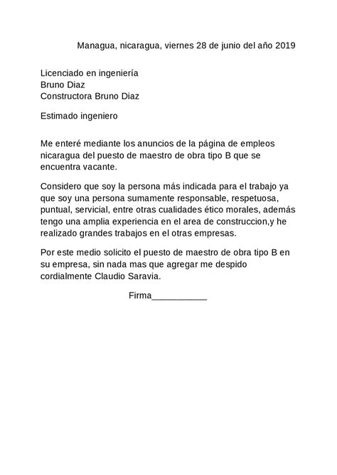 Carta De Trabajo Ejemplo at Douglas Jacobson blog