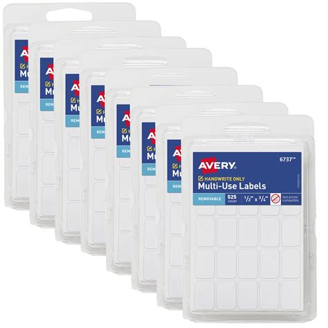 Avery Multi-Use Removable Labels, 1/2" x 3/4", 8 Packs (21934 ...