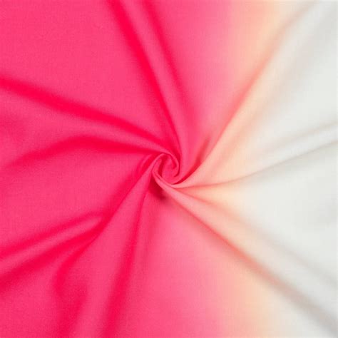 Fuchsia And Off White Ombre Pattern Digital Print Rayon Fabric – Fabcurate