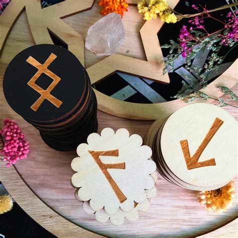 Buy OKDOKEY Wood Viking Runes Set Engraved Gypsy Symbol for Meditation ...
