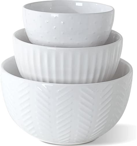 Amazon.com: HAPPY KIT Ceramic Mixing Bowls Set, Nesting Bowls Set For Kitchen,Large 5/3/1.5 ...