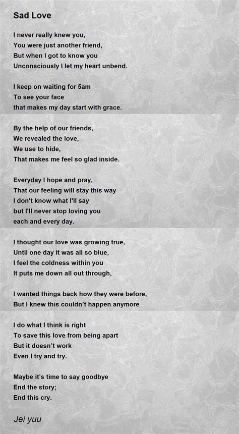 Sad Love Poems That Rhyme