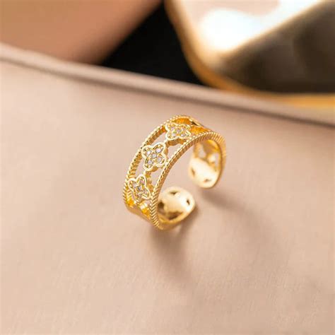 Anti Tarnish Clover Adjustable Finger - Ring – Snarx