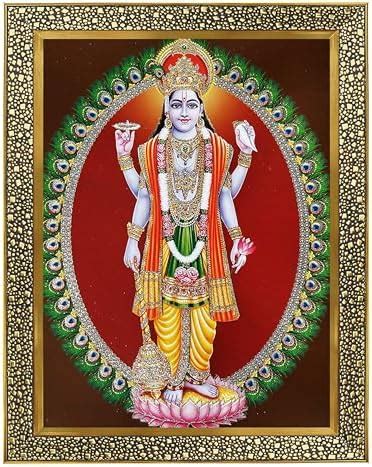 wallpics Vishnu ji Bhagwan Photo Paper Poster for Home Decor ...