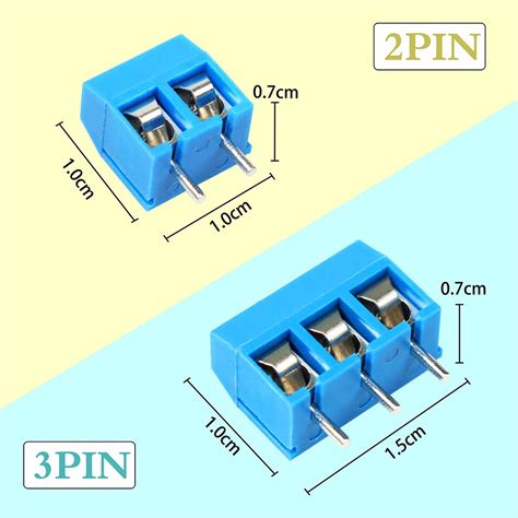 KeeYees 60pcs 5mm Pitch 2 Pin & 3 Pin PCB Mount Screw Terminal Block ...
