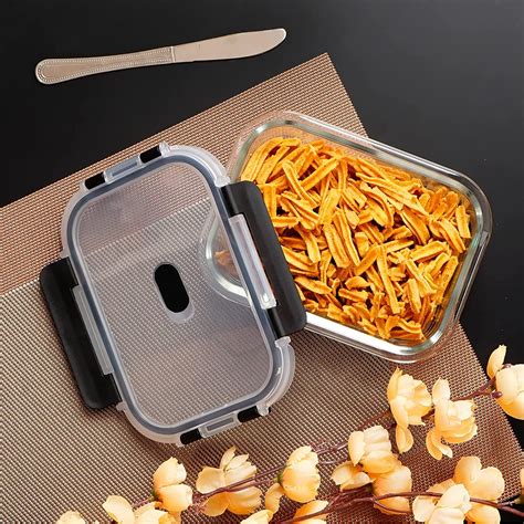 Buy Femora Borosilicate Rectangle Glass Container with Dectahable ...