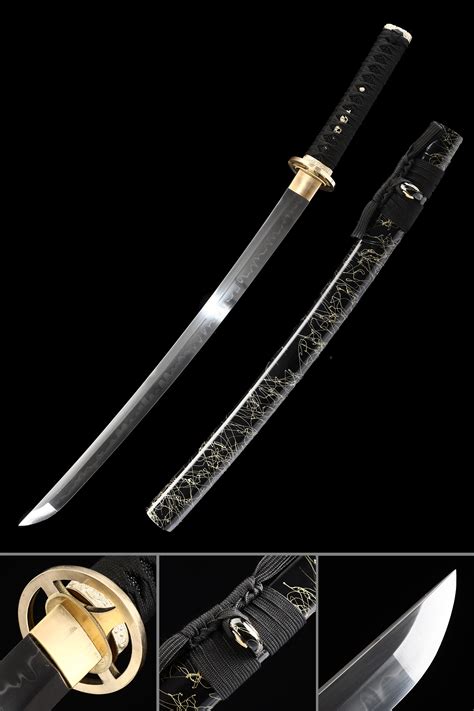 Short Blade Katana | Small Katana, Handmade Wakizashi Sword T10 Folded ...