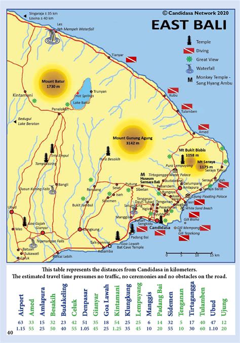 Map Of Eastern Bali