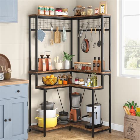 Tribesigns Corner Bakers Rack for Kitchen, 8 Shelves Kitchen Storage ...