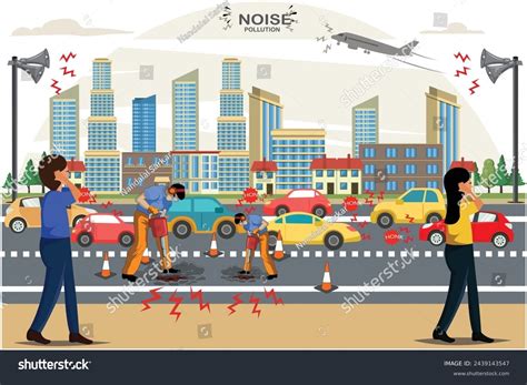 Excessive Noise Disrupts Peace Noise Pollution Stock Vector (Royalty ...