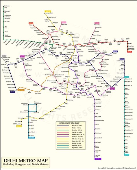 Delhi Metro Map, DMRC Map, Delhi Metro Route Map, New Delhi Metro Map
