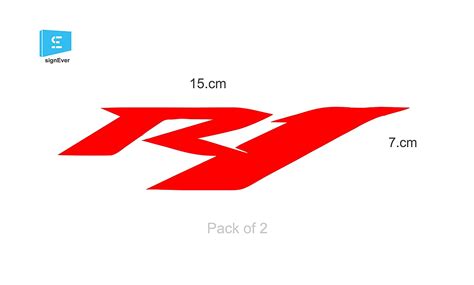 SIGN EVER Bike Sticker Yamaha R1 Fz Fzs R15 V2 Helmet Decals Red L x H ...