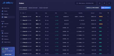 Introducing A Brand New Orders Tab | ZebPay India