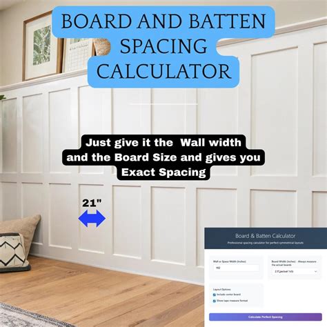 Board and Batten Spacing Calculator: DIY Wall Paneling Layout (digital Download, Printable Guide ...