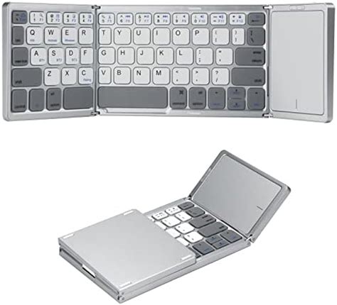 BRIMFORD Foldable Keyboard, Tri-Folded Bluetooth Keyboard with Touchpad ...