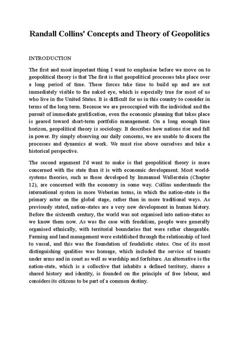 Randall Collins' Geopolitical Theory: Insights & Impacts on Nations ...