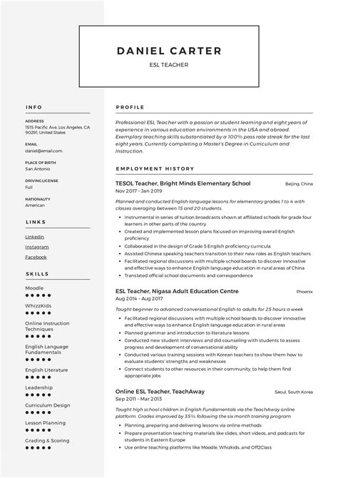 Bildergebnis für english resume example