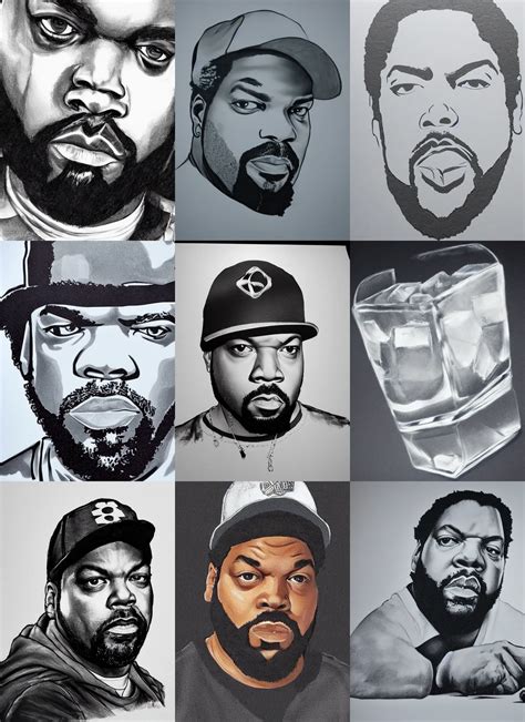 the rapper'ice cube'made up of ice cubes, | Stable Diffusion | OpenArt