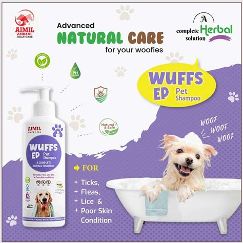 Aimil Wuffs-EP Pet Shampoo A Herbal Solution for TICKS, FLEAS & LICE ...