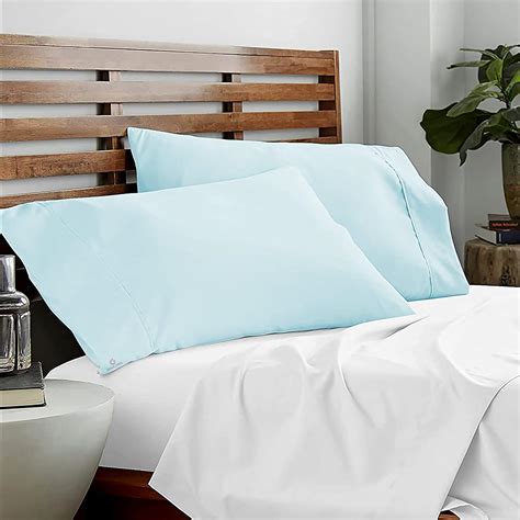 Buy Luxury 500TC Egyptian Cotton Pillow Covers Aqua Blue, (20X32 Inches ...