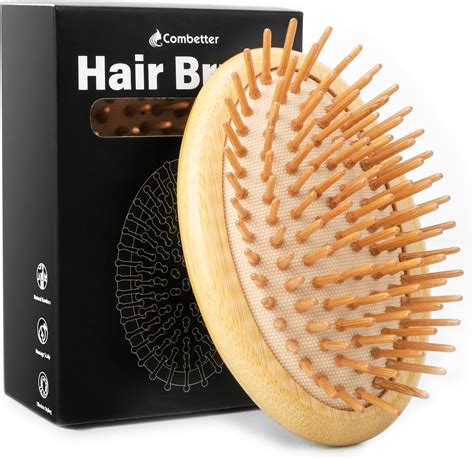 Combetter Bamboo Brush for Hair Growth(No Handle Design), Natural Wood Brush, Mini Hair Scalp ...