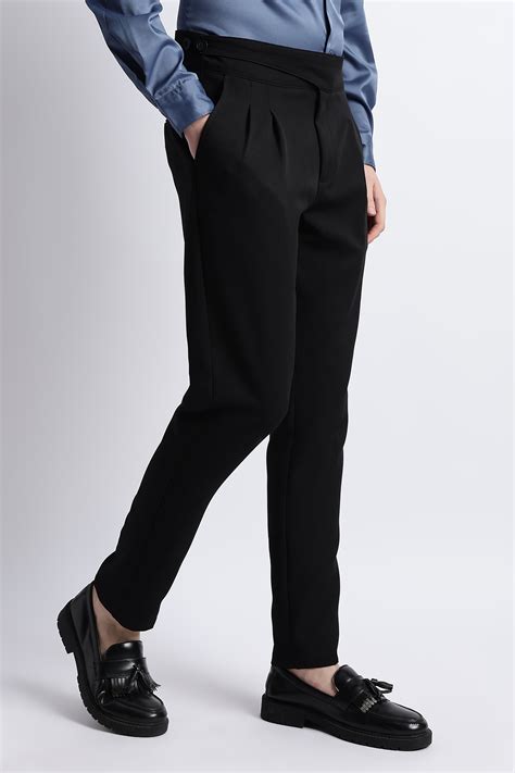 Buy Men's Olive Textured Slim Fit Trousers - Blue Mnky
