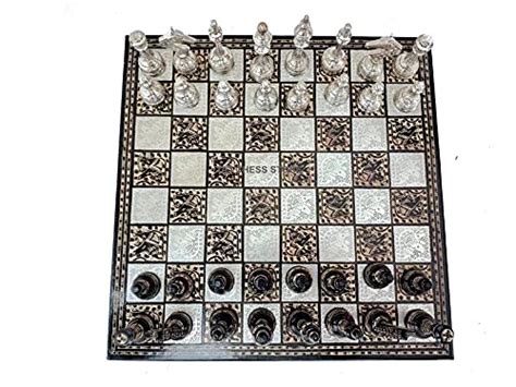 14 inch Handcrafted Russian Soviet Series Metal Chess Pieces & Board ...