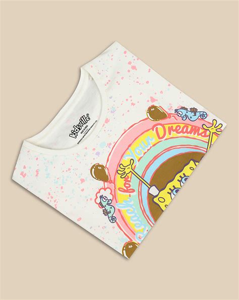 Spongebob Squarepants Printed Relaxed Fit Tshirt For Girls – Kidsville