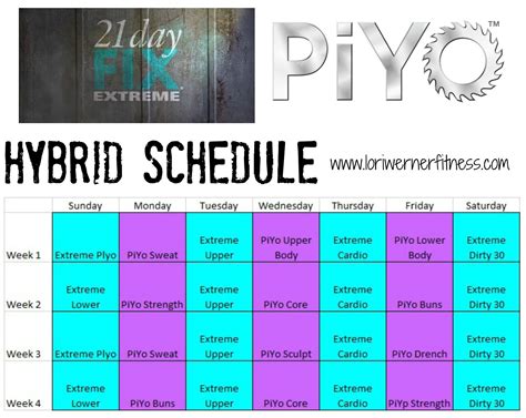PiYo 21 Day Fix Extreme Hybrid | 21 day fix, 21 day fix extreme ...