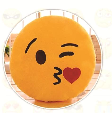 Skylofts Plush Romantic Flying Kiss Emoji Smiley Pillow/ Cushion Soft ...
