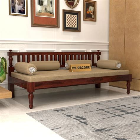 PS DECOR Sheesham Wood Sofa 3 Seater Cum Diwan Bed