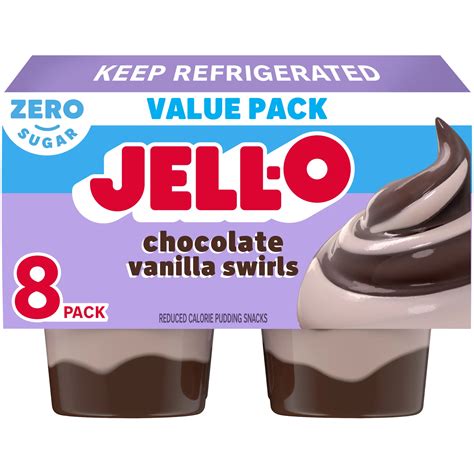 Jell-O Sugar Free Chocolate Vanilla Swirl Pudding Snacks - Shop Pudding ...